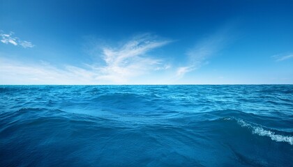 Fototapeta premium blue ocean under a blue sky