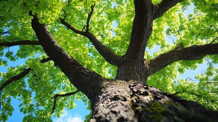Fototapeta premium Tree Cabling and Bracing by Professional Arborists for Tree Branch Maintenance