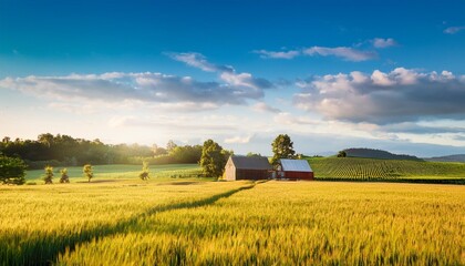 art countryside landscape rural farm and farmland field