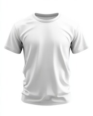 T-Shirt Mock. White Front Blank Tee Shirt Isolated Design Template for Man