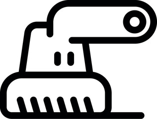 Electric hand planer is smoothing a wooden plank, creating a flat surface for woodworking