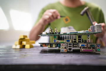 Gold extraction experts to separate precious metals from e-waste, separating precious metals from...