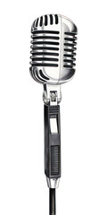 Fototapeta premium PNG Black microphone white background performance technology.