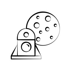 space capsule and moon