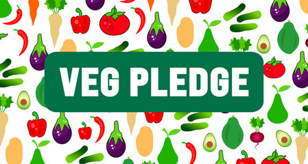 Veg Pledge background or banner design template is observed every year in November. Holiday concept. Template for card, poster, placard, template.