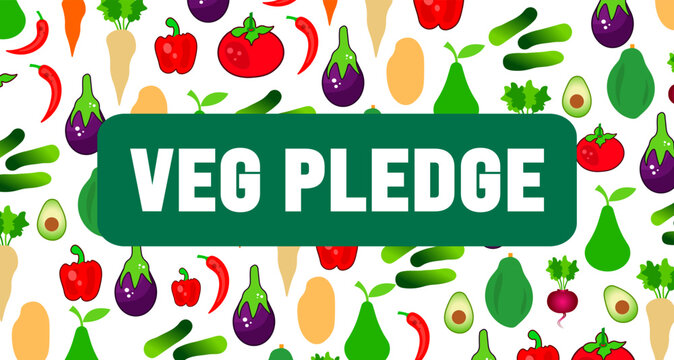 Veg Pledge background or banner design template is observed every year in November. Holiday concept. Template for card, poster, placard, template.