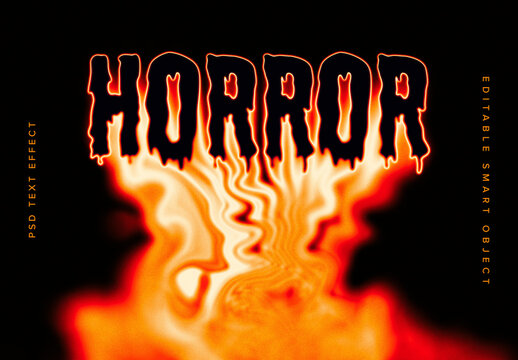Orange Melting Text Effect Mockup