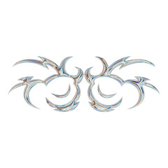 3D abstract neo tribal shape. Aesthetic y2k cyber gothic style. 3D render