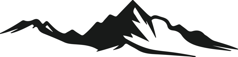 Mountain silhouette design vector art illustration isolated on transparent background
