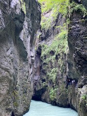 The Aare River Canyon or Aare Gorge in the Haslital Alpine Valley and in the Bernese Highlands - Meiringen, Switzerland (Aareschlucht im Haslital und im Berner Oberland - Schweiz)