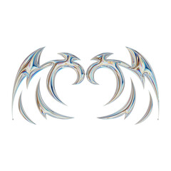 3D abstract neo tribal shape. Aesthetic y2k cyber gothic style. 3D render