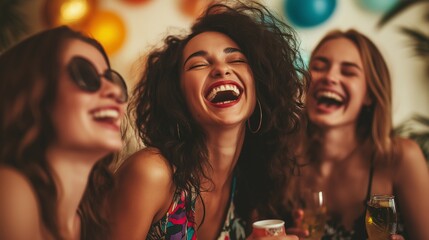 group of friends having fun in the city center