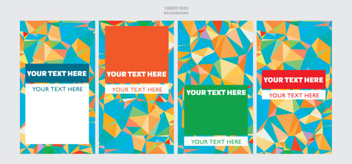 Abstract triangle template design set, colorful modern shapes.