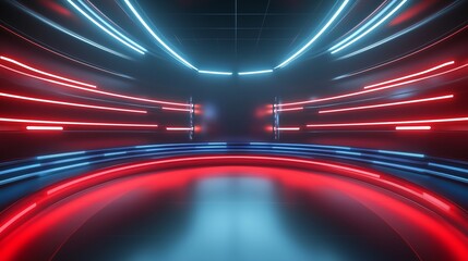 TV news, virtual studio background. Ideal also for online shows or live events. Modern 3D rendering backdrop suitable on VR tracking system stage sets