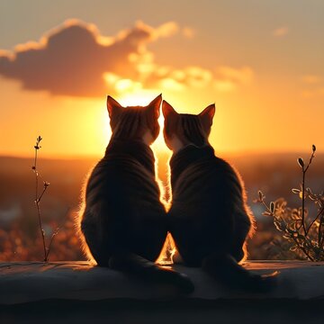 cats on sunset