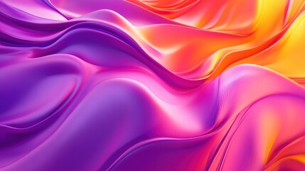 Fototapeta premium Abstract background with vibrant purple and orange flowing waves.