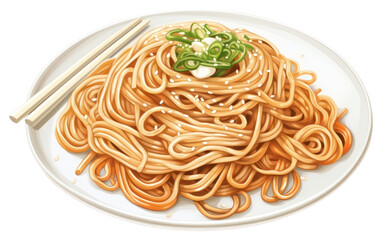 PNG Noodle plate spaghetti pasta.
