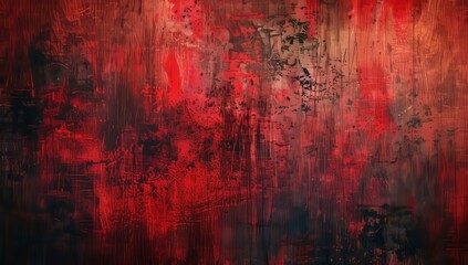Abstract red and black background with dark gradient, smudged rough, grainy texture, dark gradient, smoky atmosphere, grunge background.
