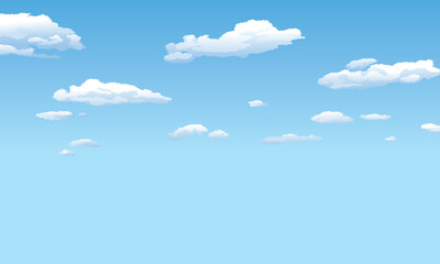 white clouds on sunny day with clear blue sky background