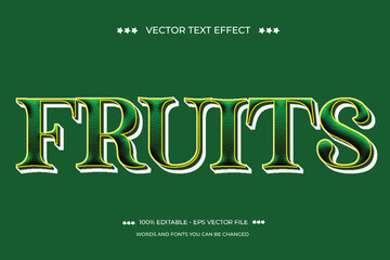 Editable text effect fruits design green color template