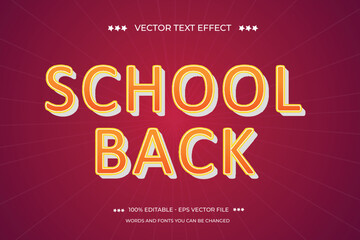 Editable text effect school back design template