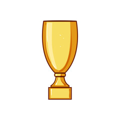 accolade gold trophy cartoon. recognition excellence, success competition, contest triumph accolade gold trophy sign. isolated symbol vector illustration