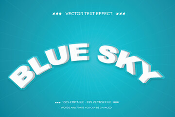 Editable text effect blue sky design template