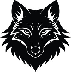 Wolf Head Silhouette Vector and Bold Animal Illustration Design