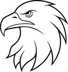 Eagle Head Silhouette Vector Illustration - Bold Wildlife Graphic