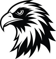 Eagle Head Silhouette Vector Illustration - Bold Wildlife Graphic