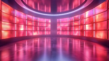 TV news, virtual studio background. Ideal also for online shows or live events. Modern 3D rendering backdrop suitable on VR tracking system stage sets