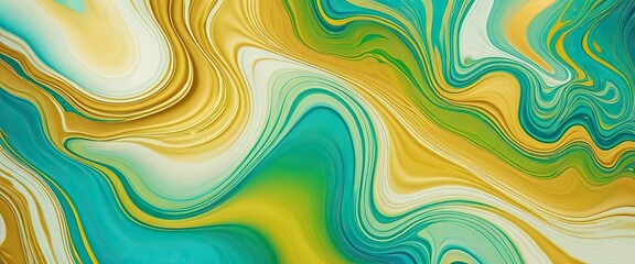 Abstract Fluid Art: Golden Currents