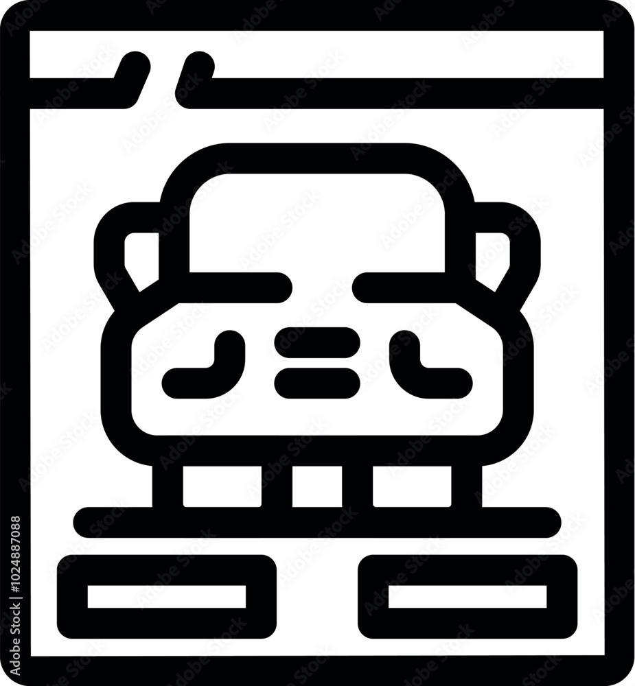 Poster simple bold line design icon of a car advertisement on a website, perfect for websites and apps