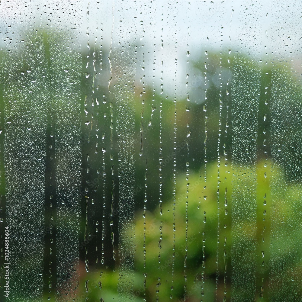 Canvas Prints raining outside rain drops on window summer rain background