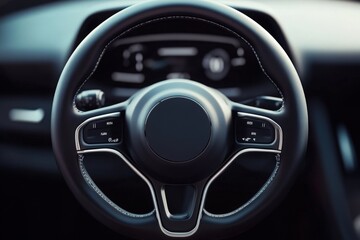 Fototapeta premium This abstract steering wheel features a clean and minimalist design, emphasizing simplicity and modernity in automotive design and functionality.