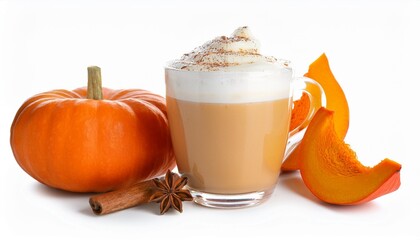 a pumpkin spice latte isolated on a white background