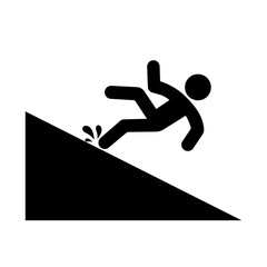 Slippery Black Icon,Vector Illustration, Isolate On White Background Label. EPS10