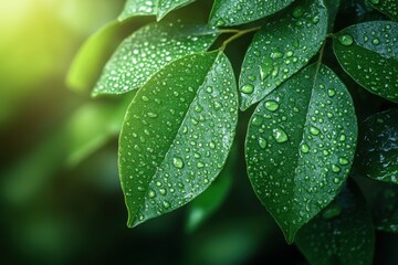 Close up of a leaf with water droplets