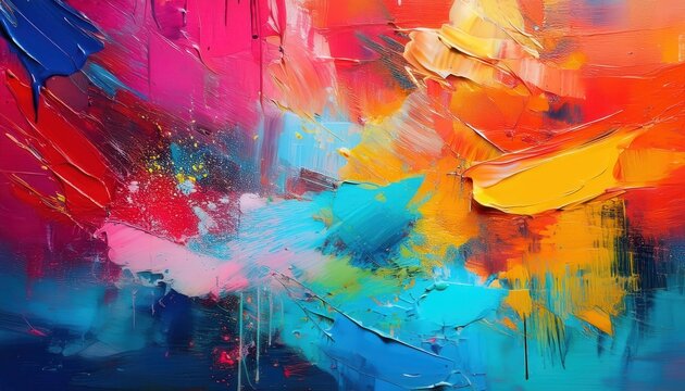 Dynamic Abstract Brushstrokes. Vibrant Multicolor Art for Creative Design, Marketing Campaigns, and Inspirational Backgrounds in Digital and Print Media