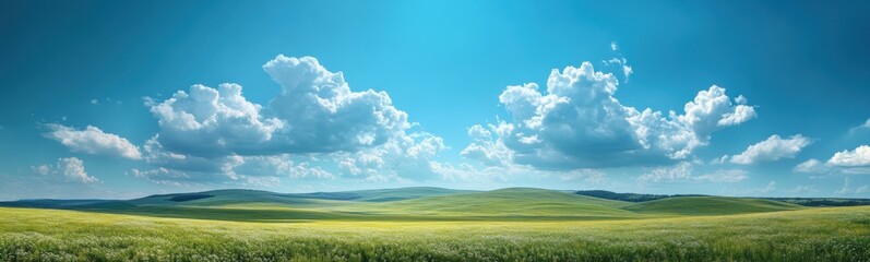 Obraz premium Field of grass with a sky background
