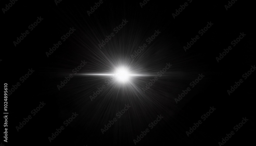 Canvas Prints glowing white light effect animation on black background twinkle starlight with sparkles light lens 