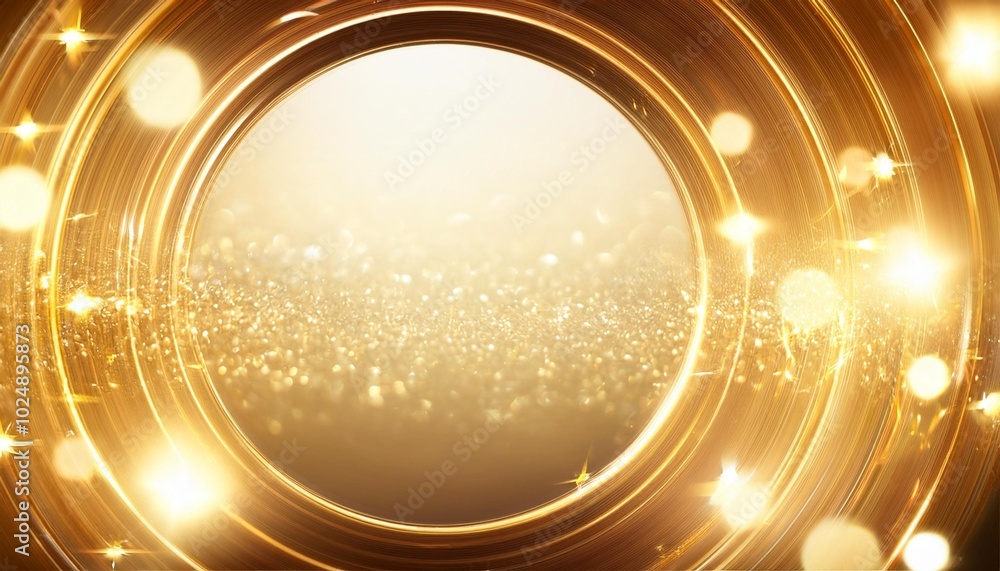 Canvas Prints a gold circle with sparkles
