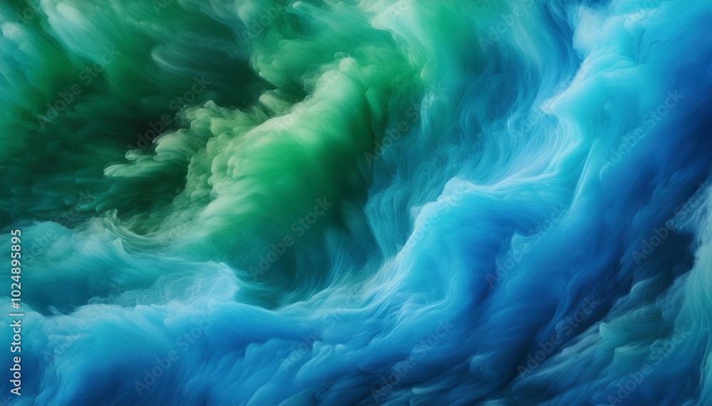 Canvas Prints a photo image of a vibrant swirling blend of bright blue and green hues with rough organic texture t