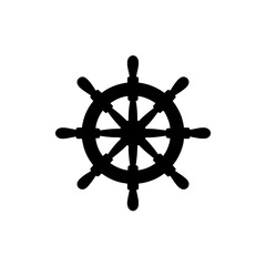  Nautical Ship Wheel Silhouette Vector Design for Maritime Navigation Theme