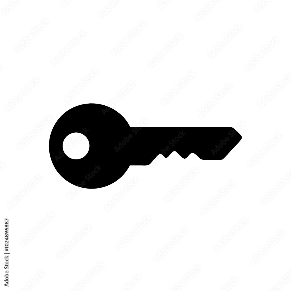 Poster vector black key symbol for security and access control illustrations