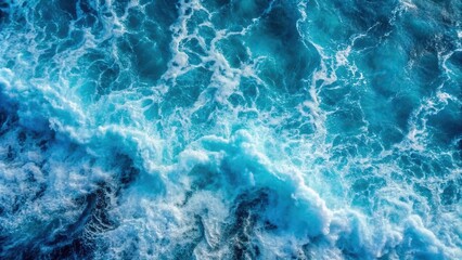 Fototapeta premium Minimalist shot of frothy sea surface from above