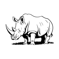 Obraz premium Majestic Rhinoceros Vector Illustration Wildlife Art Safari Design