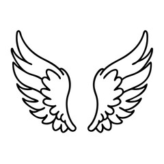 Fototapeta premium Angel Wings Vector Illustration Symbolizing Freedom and Spirituality