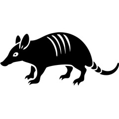  Black Armadillo Silhouette Vector Illustration for Wildlife and Nature Designs