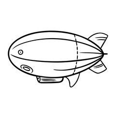 Fototapeta premium Vintage Airship Blimp Vector Illustration for Aviation and Transportation Concept Design
